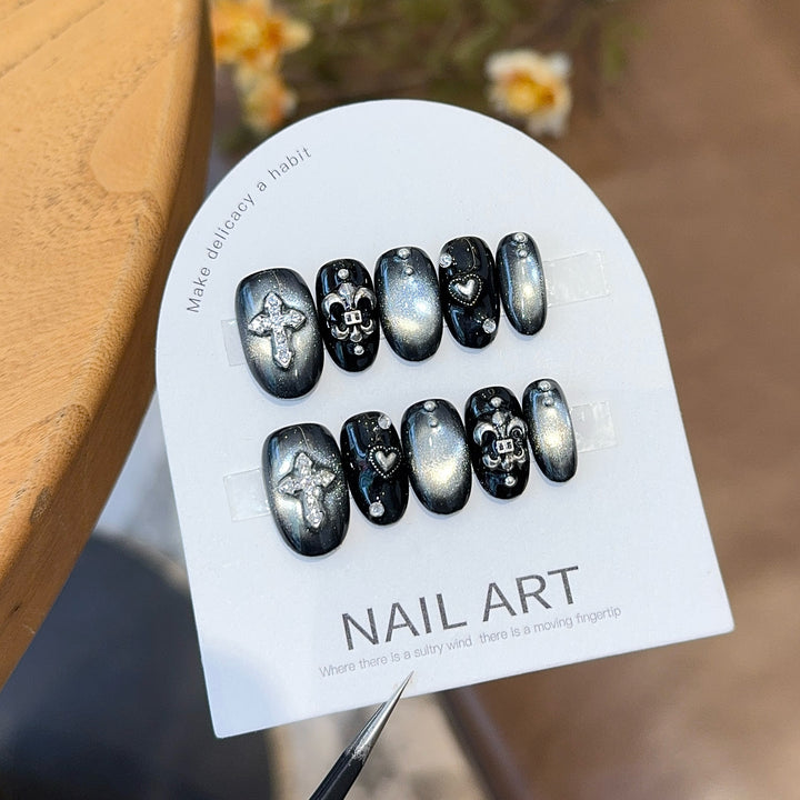 Artificial Nail Set with Decorative Elements Stornfield