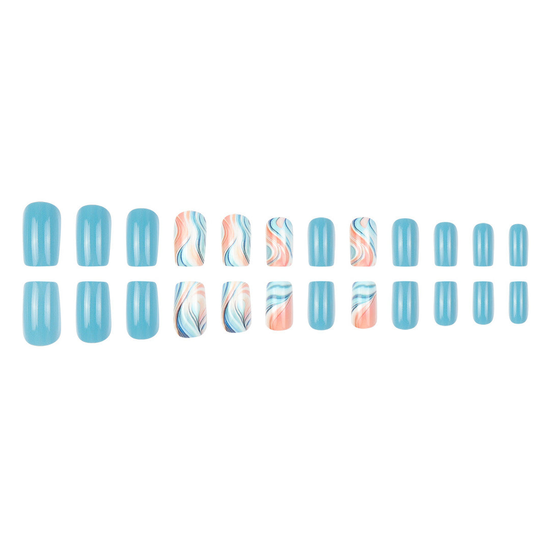 Marble-Effect Press-On Nail Set Stornfield