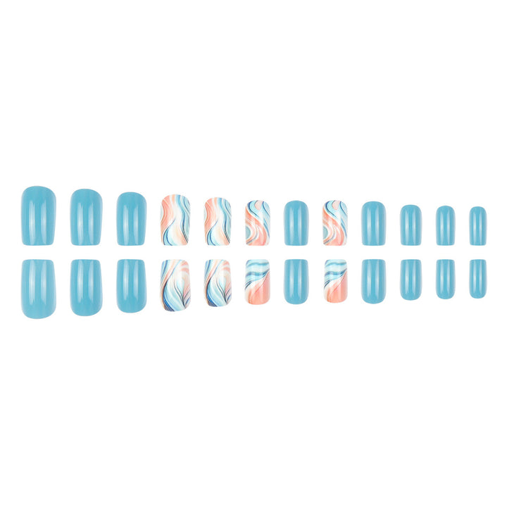 Marble-Effect Press-On Nail Set Stornfield