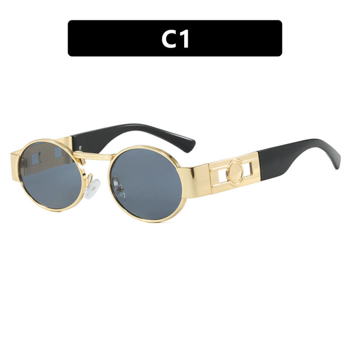 Ladies round sunglasses with fashionable metal frame and UV protection Stornfield