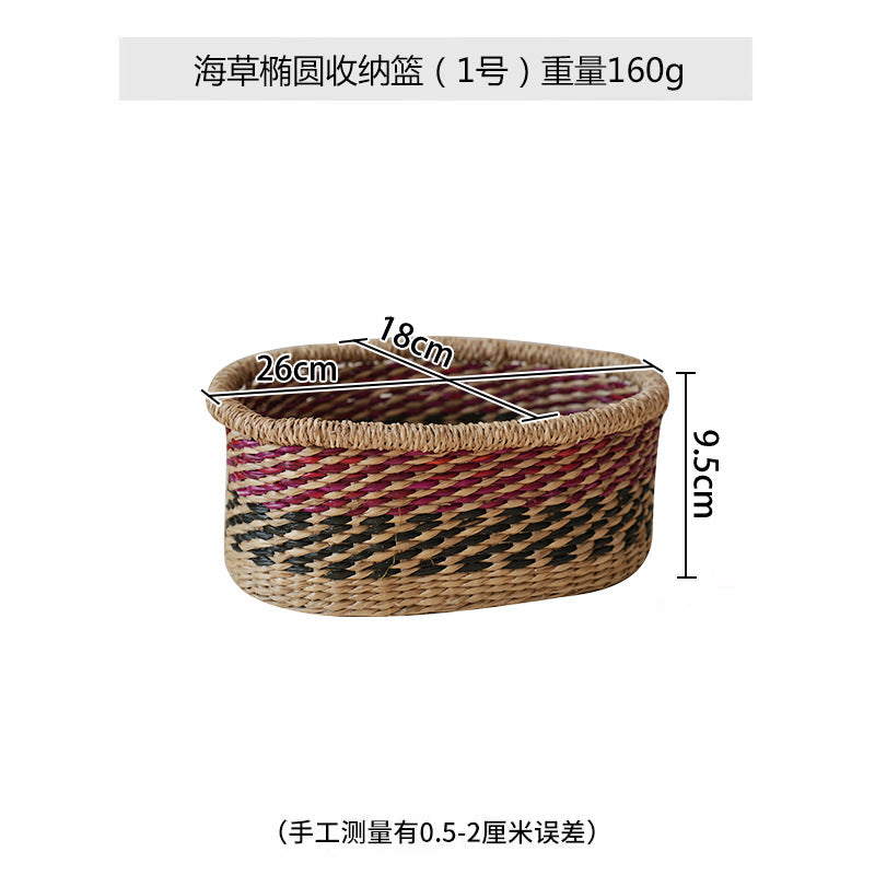 Women handwoven basket with colorful accents Stornfield