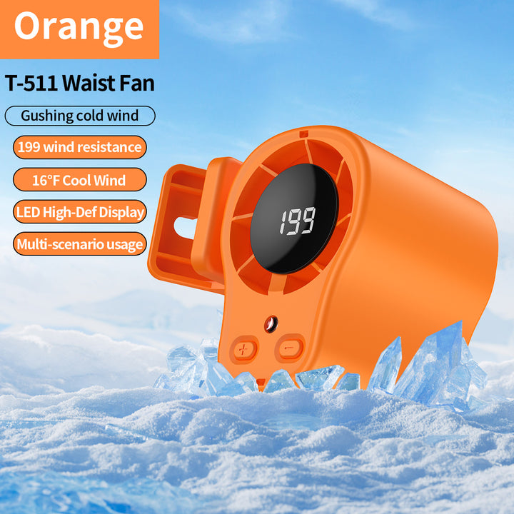 Unisex nan portable clip-on waist cooling fan with LED display Stornfield