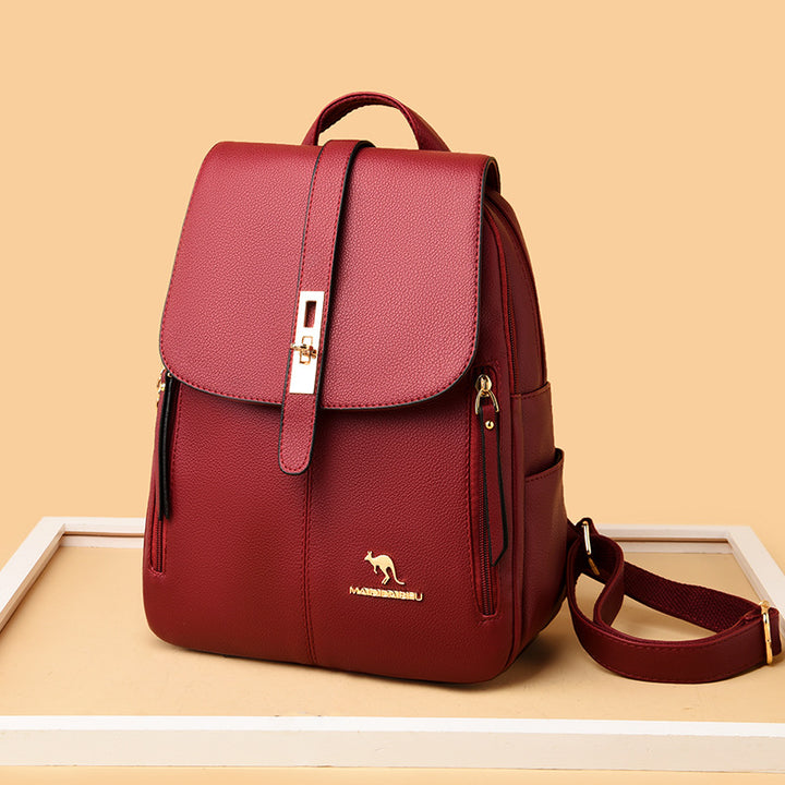 Elegant Multi-Functional Leather Backpack Stornfield