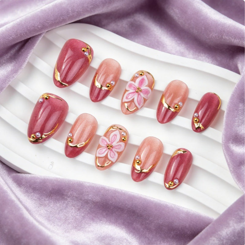 Decorative Floral Press-On Nail Set Stornfield