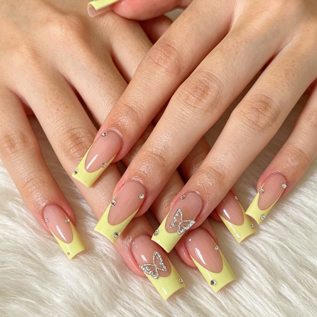 Elegant Butterfly Theme Acrylic Nail Art Extensions Stornfield