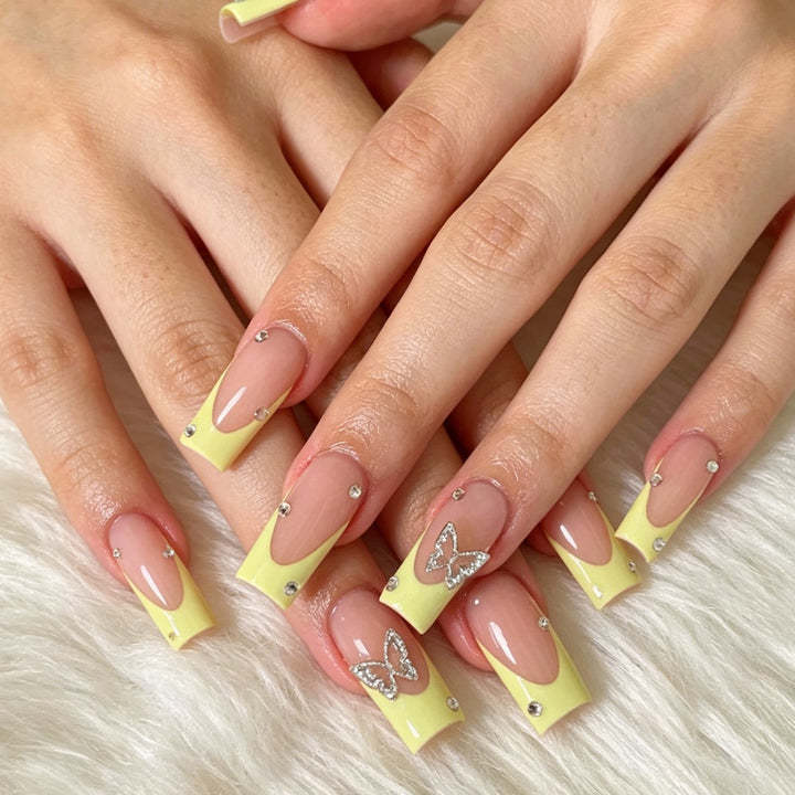 Elegant Butterfly Theme Acrylic Nail Art Extensions Stornfield
