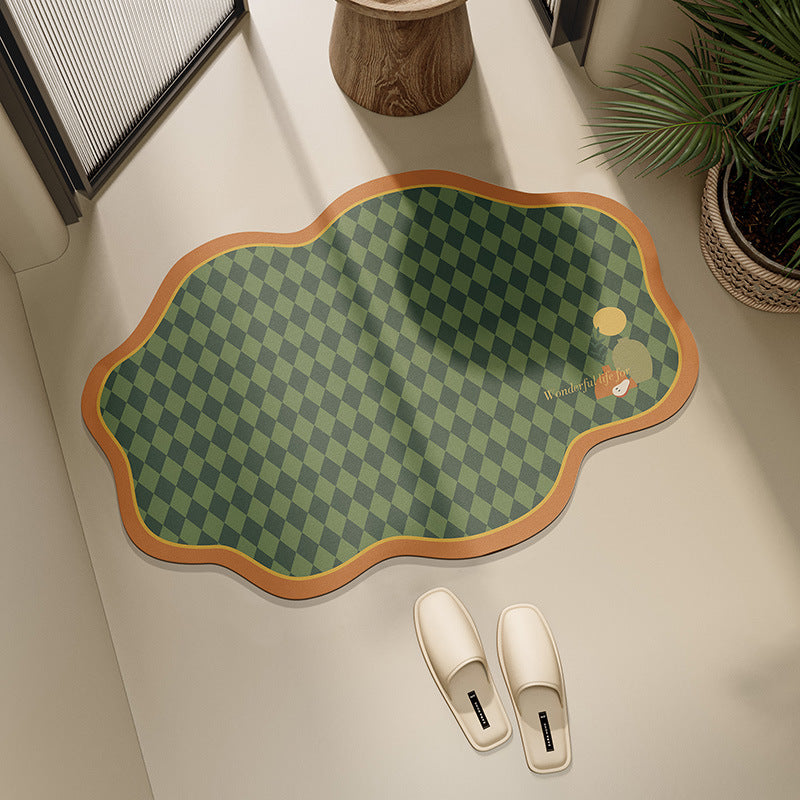 Stylish Checkerboard Bath Mat