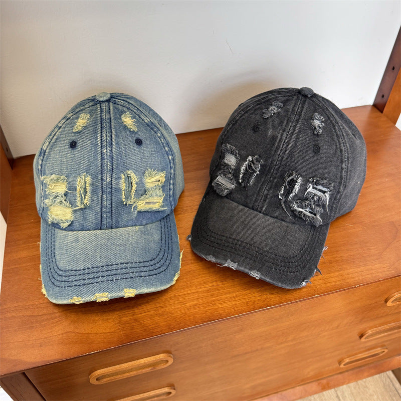 Women's Distressed Denim Adjustable Baseball Cap Stornfield