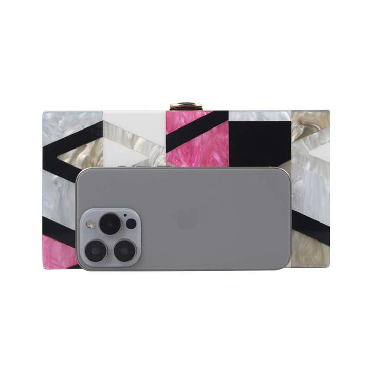 Geometric Pattern Acrylic Clutch