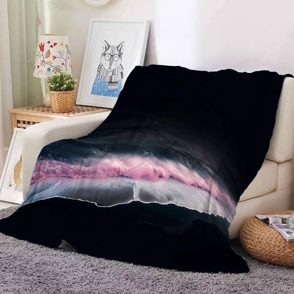 Ocean Wave Printed Decorative Throw Blanket