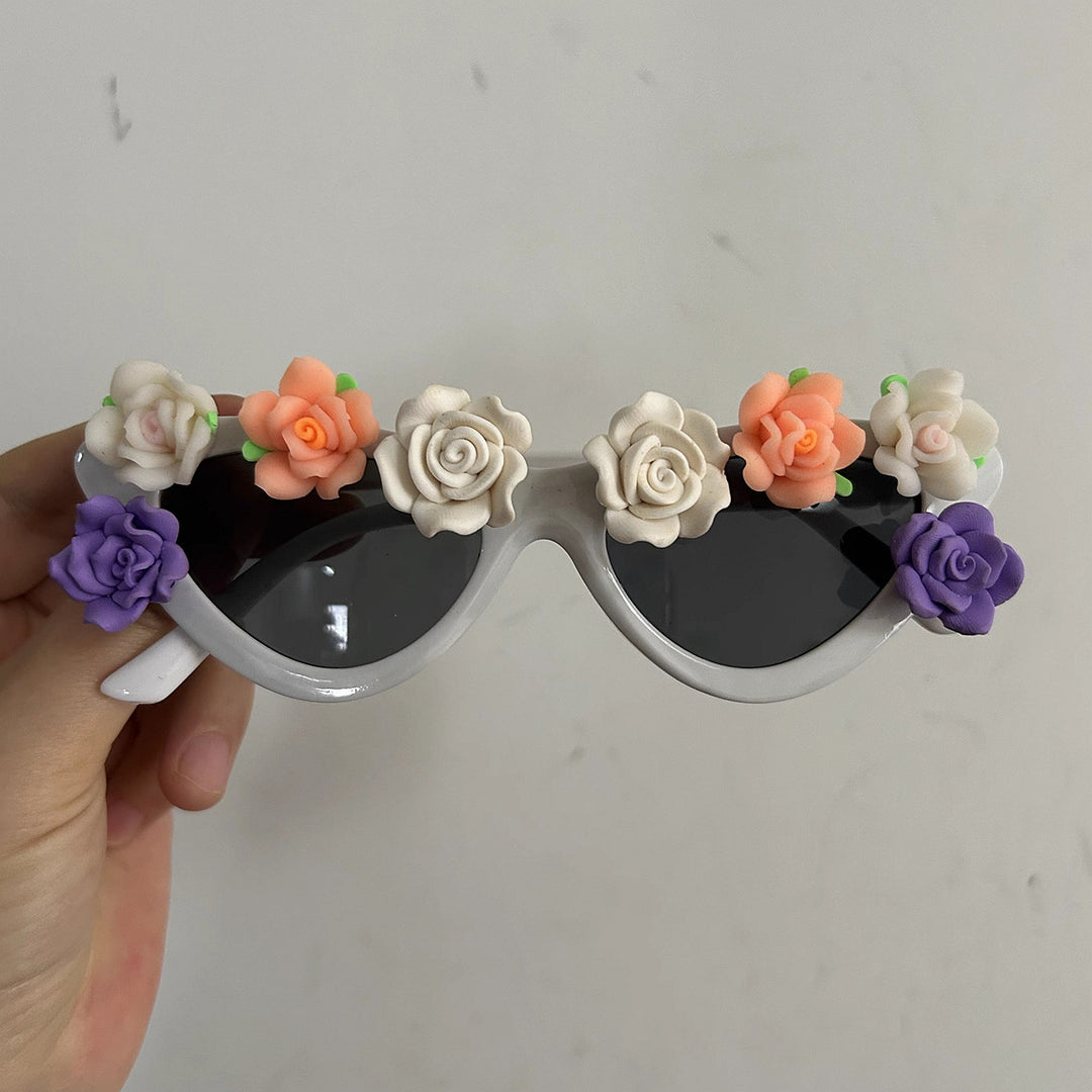 Women Cat-Eye Sunglasses with Floral Decor Stornfield
