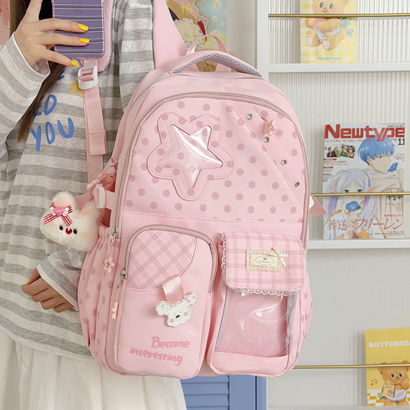 Cute Polka Dot Character Backpack Stornfield