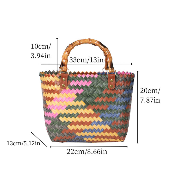 Handy basket bag with colorful design Stornfield
