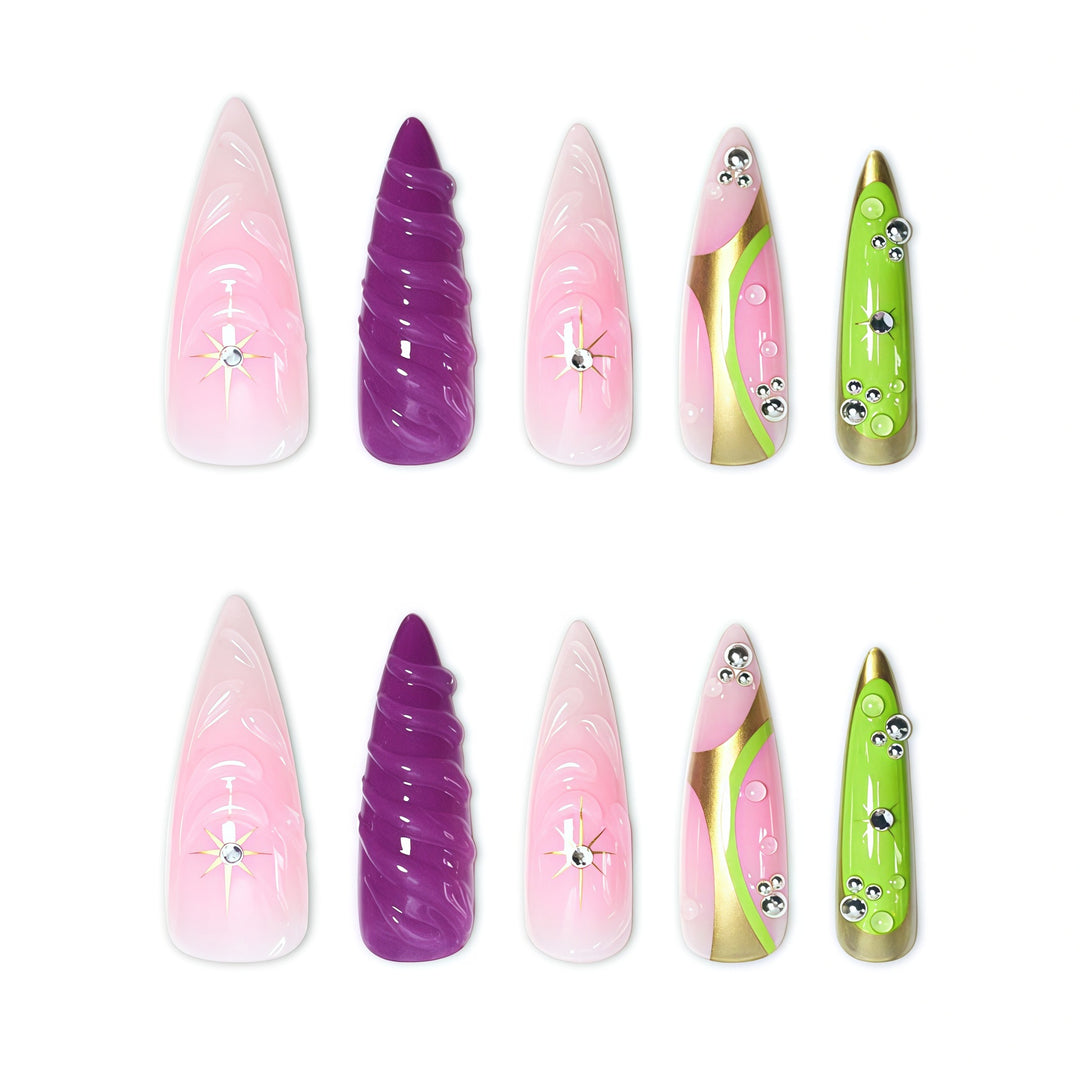 Artistic Press-On Nail Set Stornfield