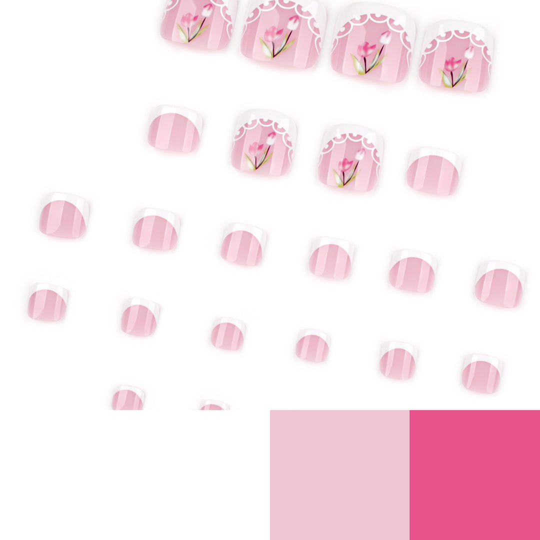 Artful toenail art in romantic floral design Stornfield