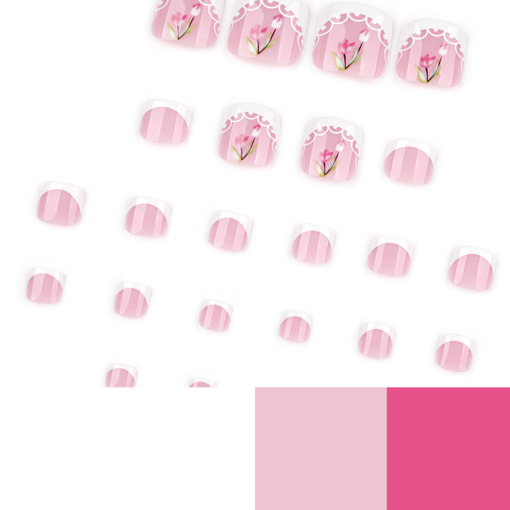 Artful toenail art in romantic floral design Stornfield