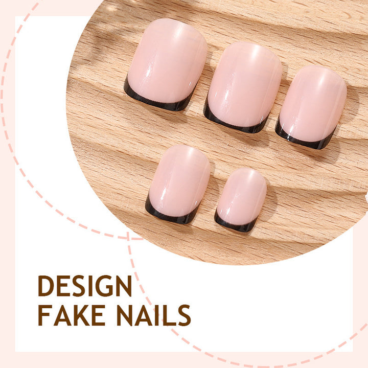 Art nail set with stylish black and white finish Stornfield