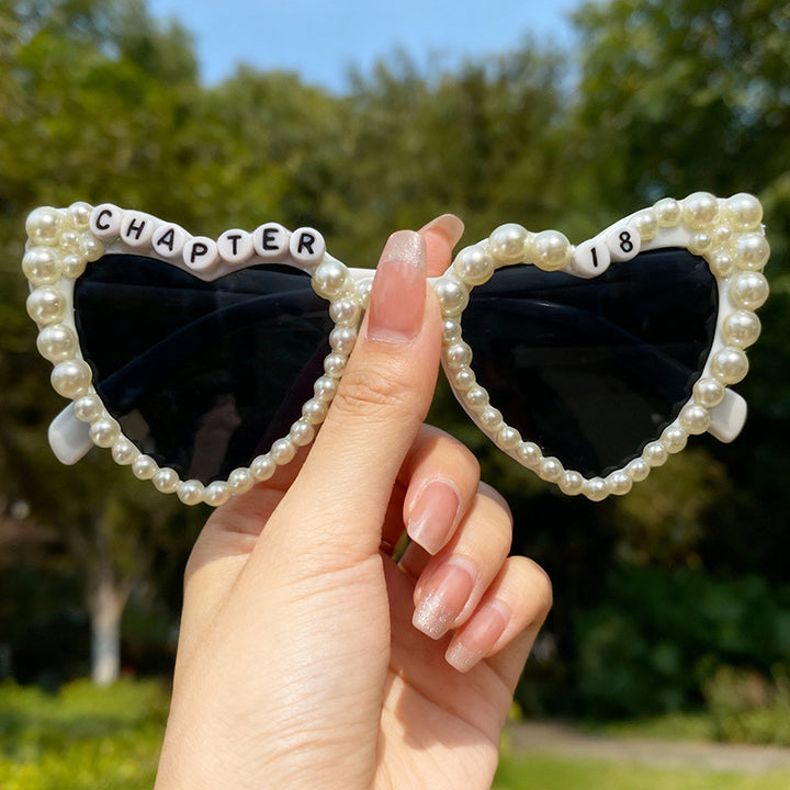Pearl-Accented Heart-Shaped Sunglasses Stornfield