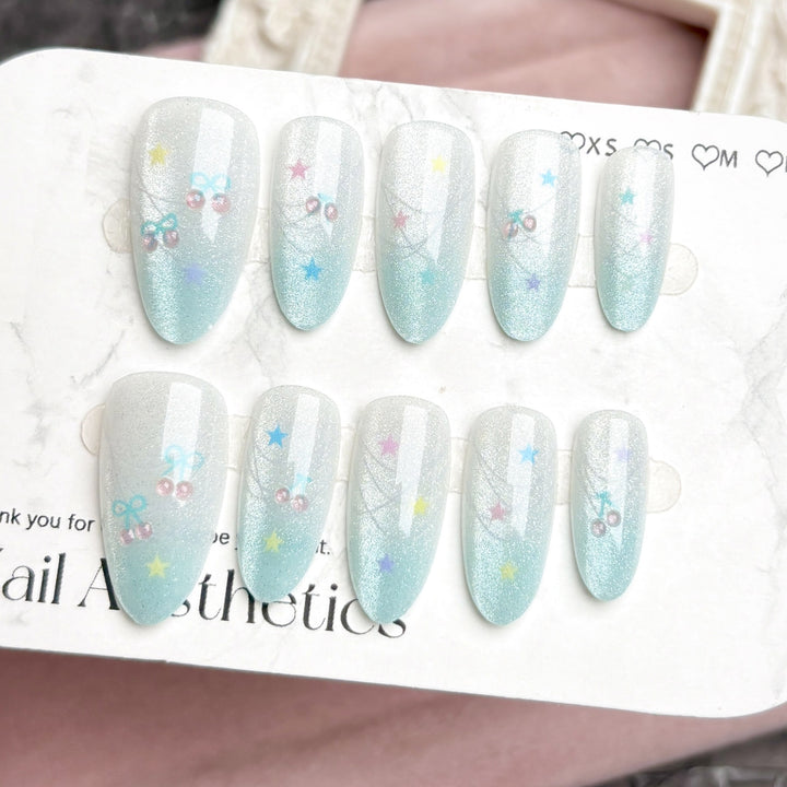 Artistic Sparkle Press-On Nail Design