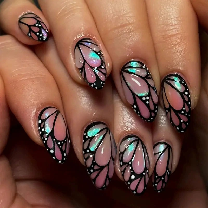 Artistic Butterfly-Inspired Nail Art Extensions Stornfield