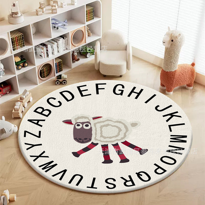 Cute Animal Theme Round Rug