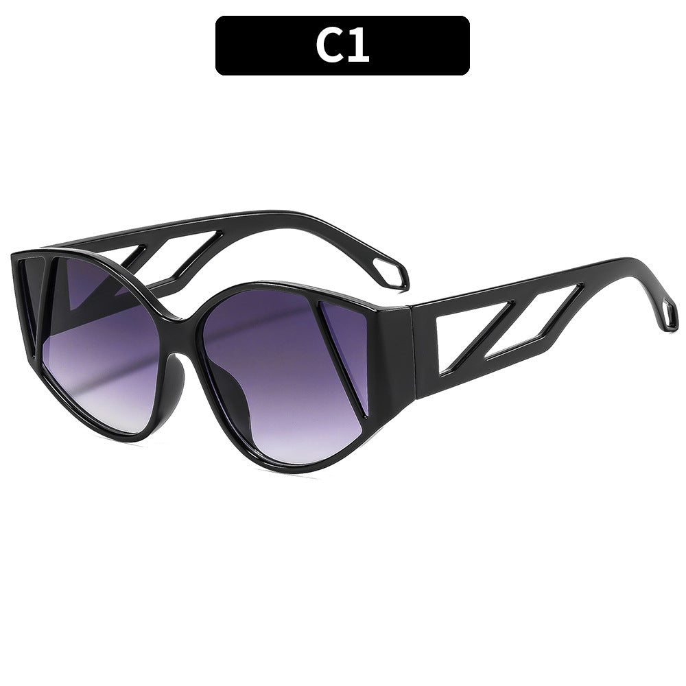 Trendy Cat-Eye Sunglasses with Decorative Geometric Accents