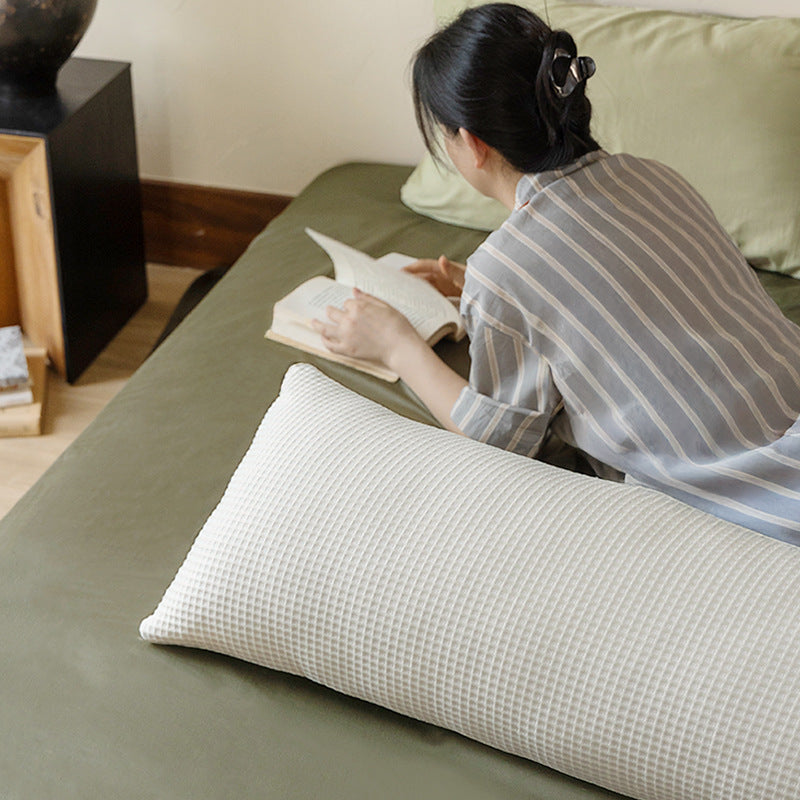 Long lumbar support pillow with breathable waffle cover Stornfield