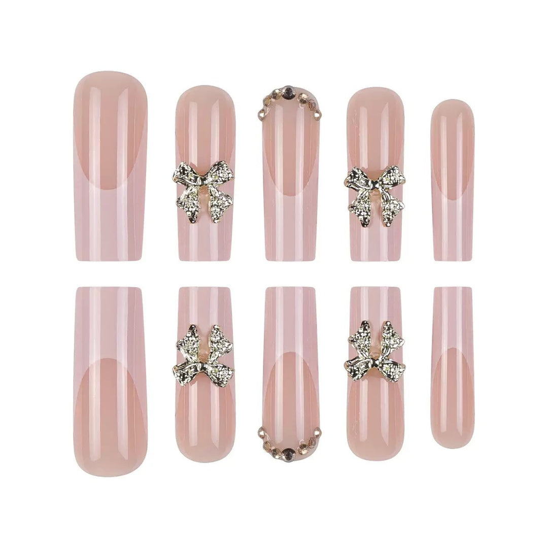Artificial nail tips with glamorous flower embellishments Stornfield