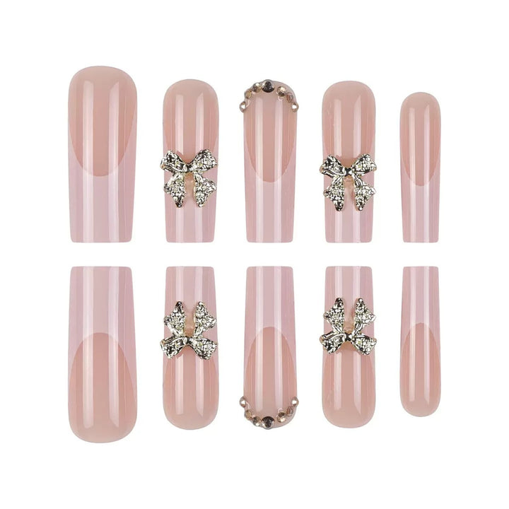 Artificial nail tips with glamorous flower embellishments Stornfield