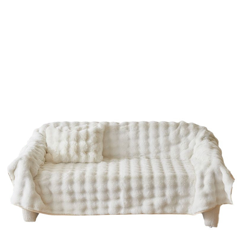 Padded microfiber mattress topper with wave stitching and plush surface