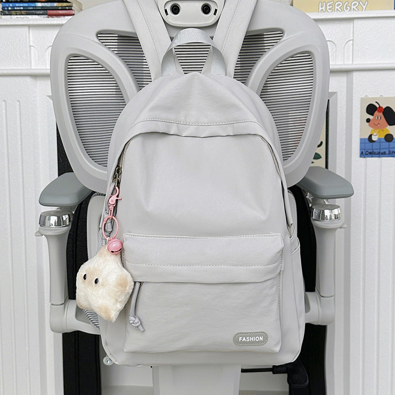 Stylish Casual Backpack with Cute Plush Charm Stornfield