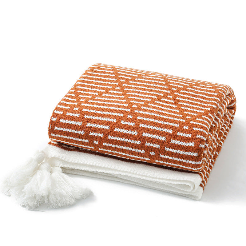 Women's knitted blanket with geometric pattern Stornfield