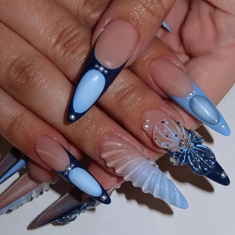 Artistic Butterfly-Inspired Press-On Nails Stornfield