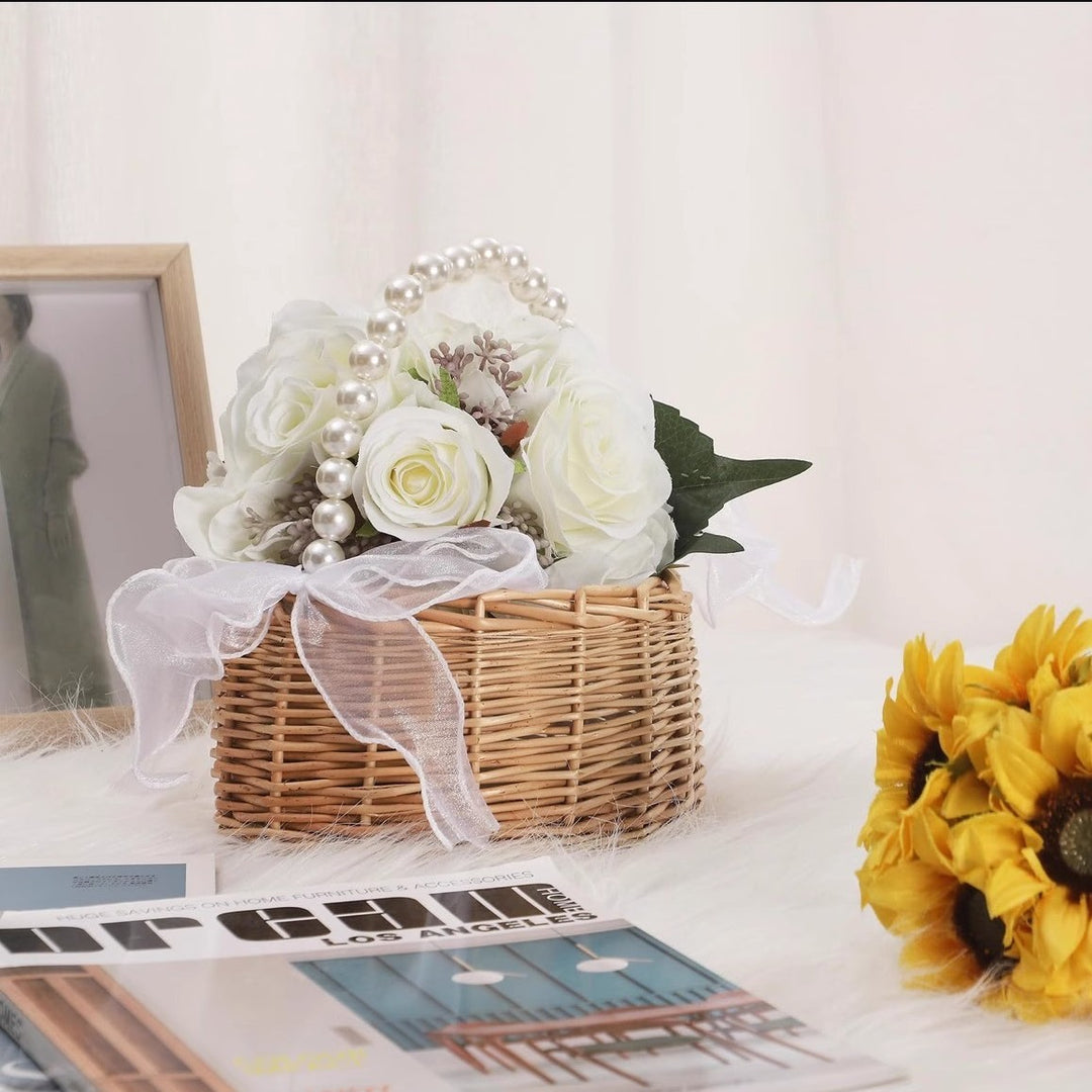 Ladies flower basket with elegant pearl decoration Stornfield