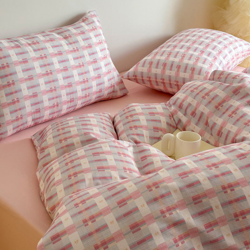 Cotton percale duvet cover and pillowcase set