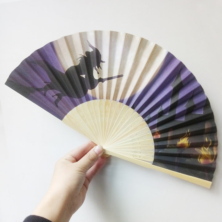 Women decorative fan with Halloween motifs Stornfield