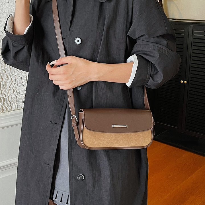 Suede and Leather Shoulder Bag