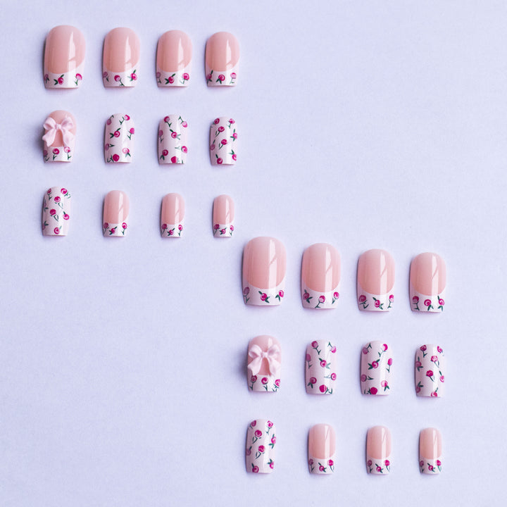 Floral Bow Nail Art