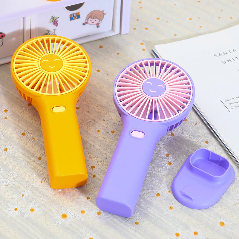 Ladies portable USB hand fan with innovative smiling design Stornfield