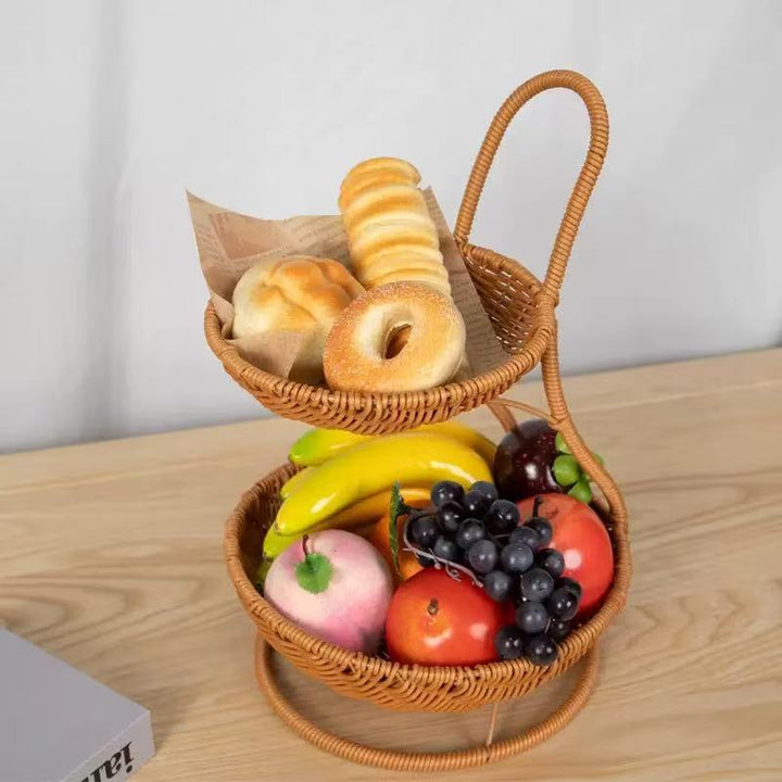 Two-Tiered Woven Serving Basket Stornfield