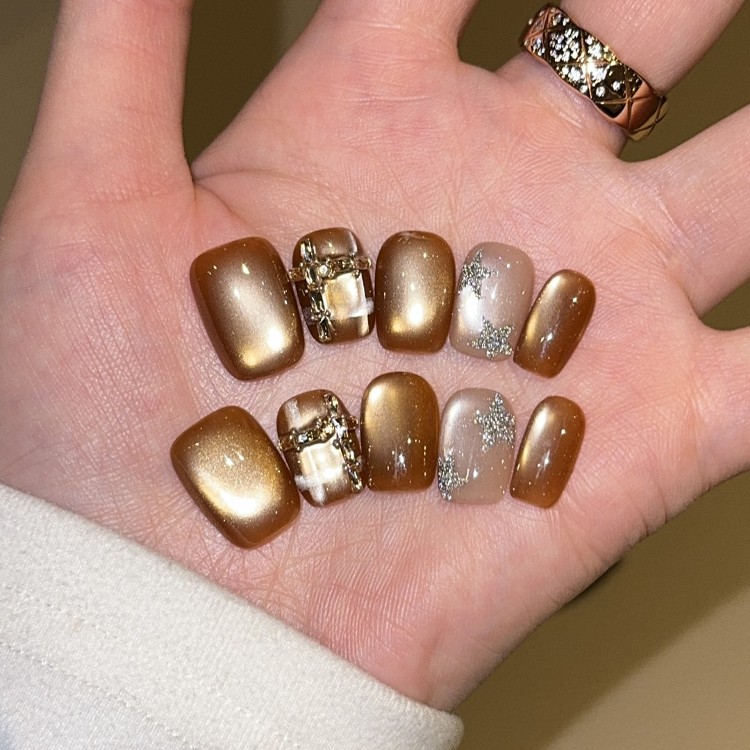 Artificial Nail Set with Glitter and Jewelry Accents Stornfield