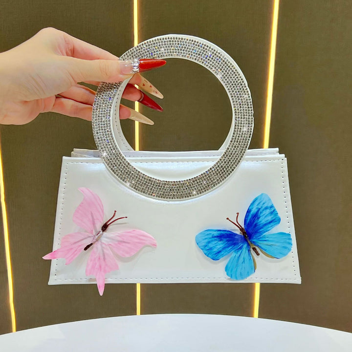 Artistic Butterfly Embellished Handbag