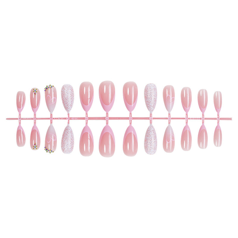 Decorative Press-On Nail Set with Elegant Gradient Designs Stornfield