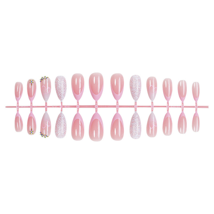 Decorative Press-On Nail Set with Elegant Gradient Designs Stornfield