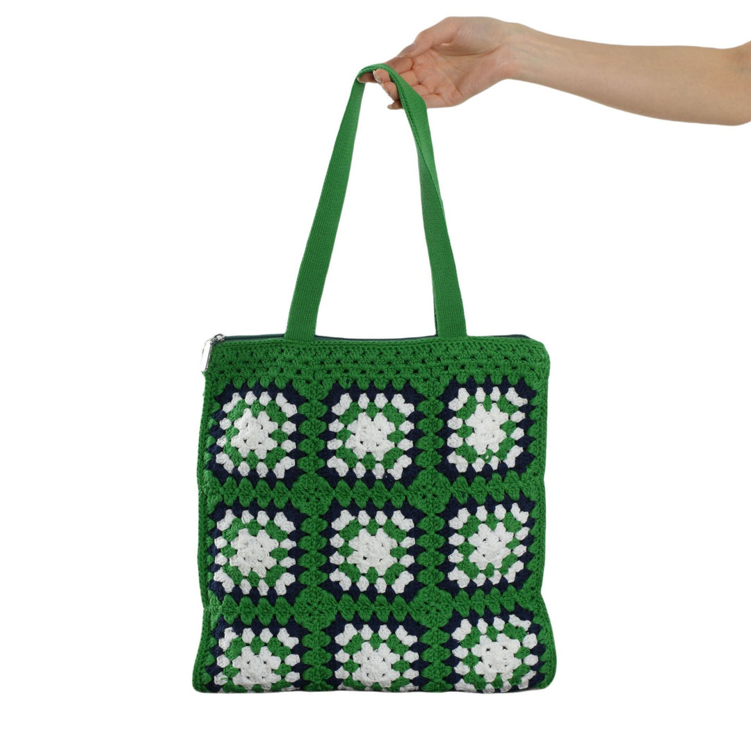 Handcrafted cotton tote bag in vintage granny design Stornfield