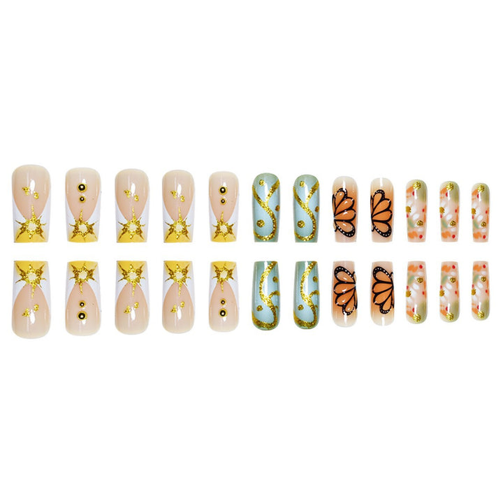 Artistic Butterfly-Themed Press-On Nail Set Stornfield