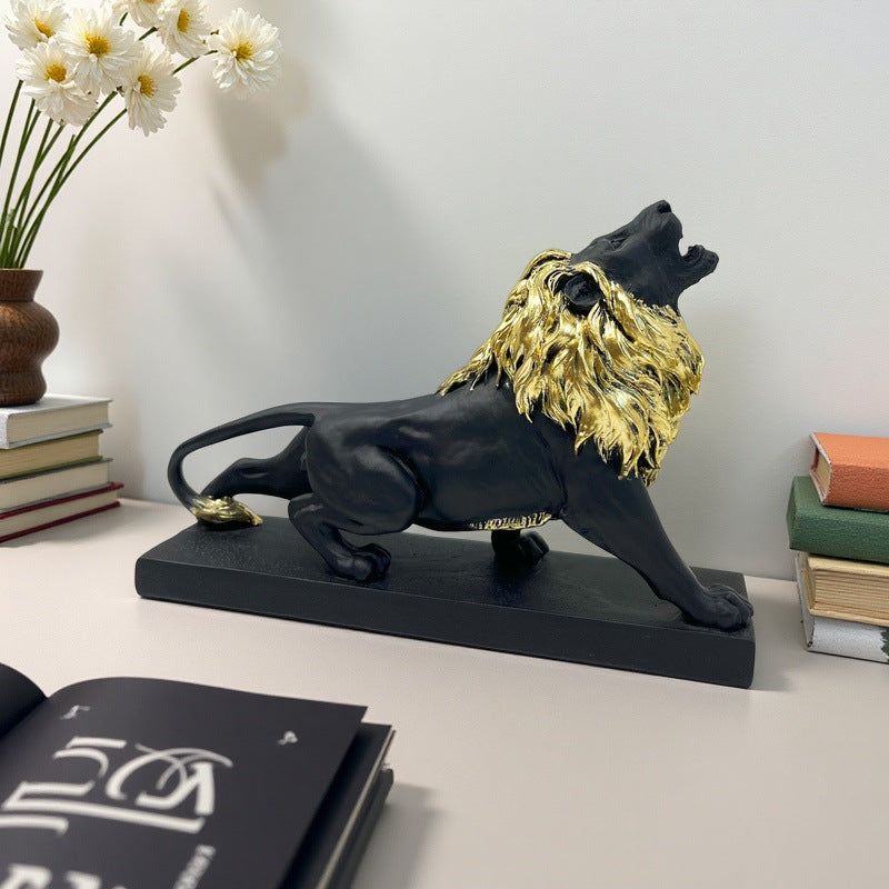 Decorative lion figure with golden details Stornfield