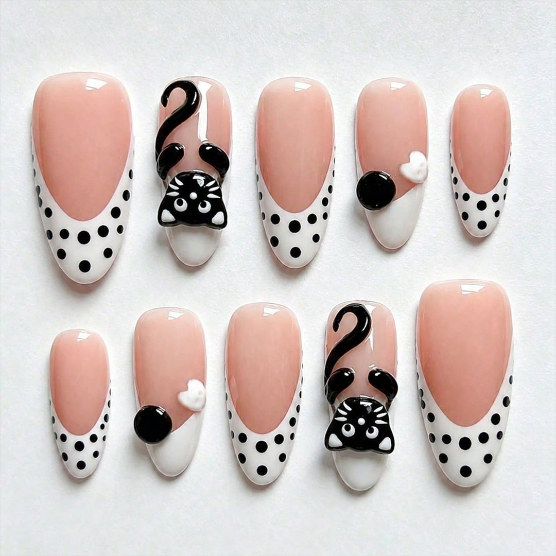 Artistic Themed Cat Design Press-On Nails Stornfield
