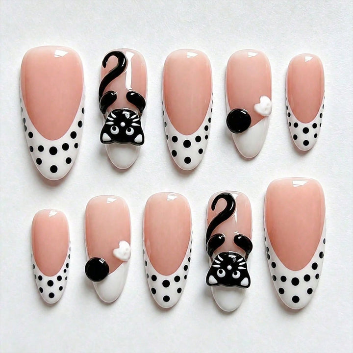 Artistic Themed Cat Design Press-On Nails Stornfield