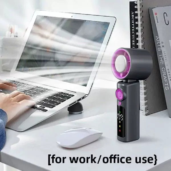 Unisex one size compact wireless turbine air circulator with digital LED display precise speed selection Stornfield
